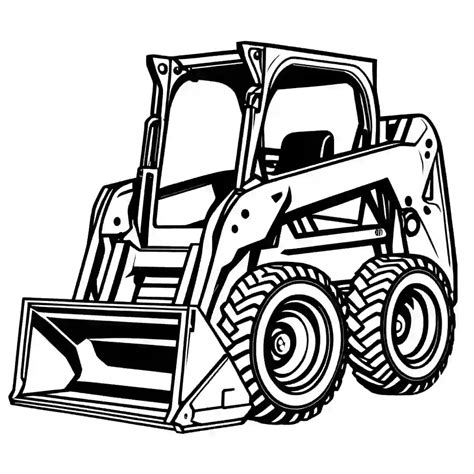 Skid Steer In Action Coloring Page 